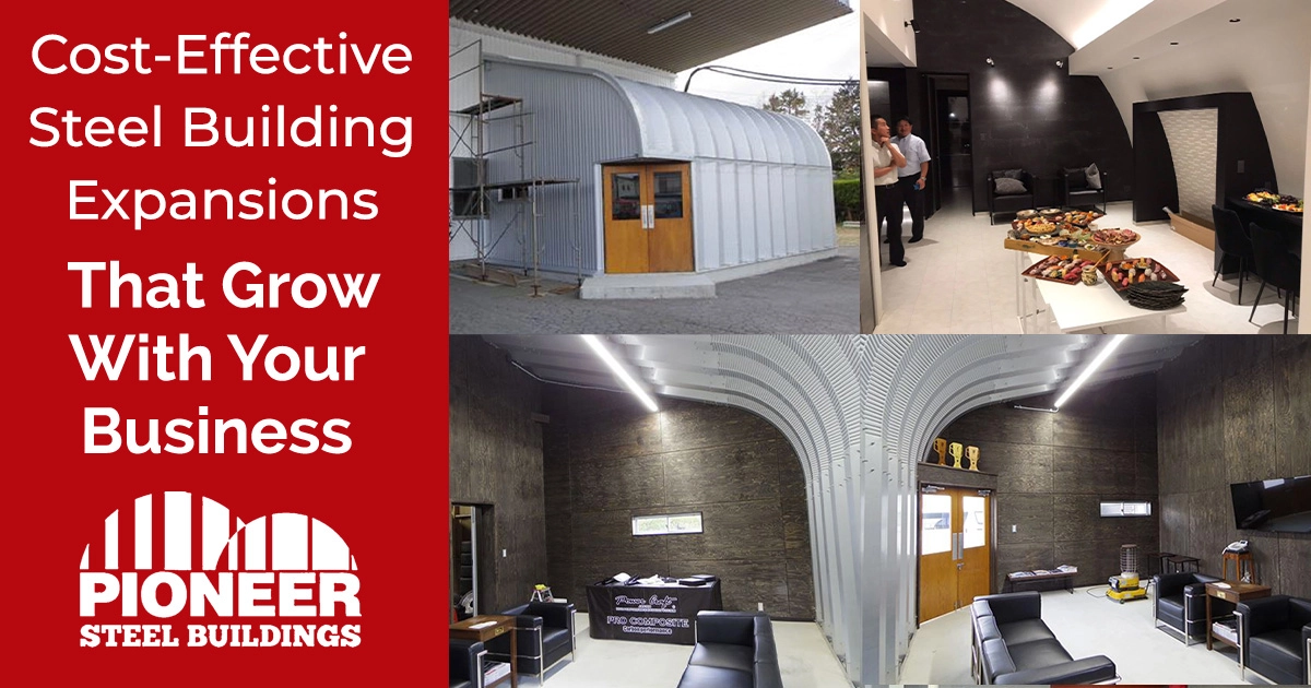 Pioneer Steel building showroom expansion on existing structure
